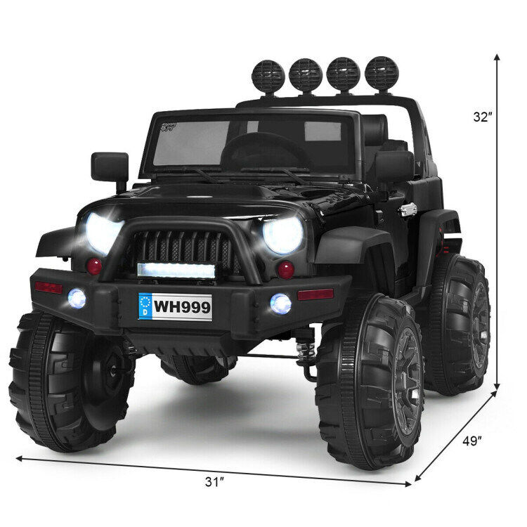 Remote Controlled 12V Kids Ride On Truck with Double Magnetic Door