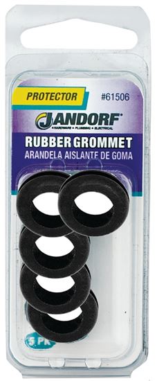 Jandorf 61506 Grommet, Rubber, Black, 1/4 in Thick Panel Jandorf