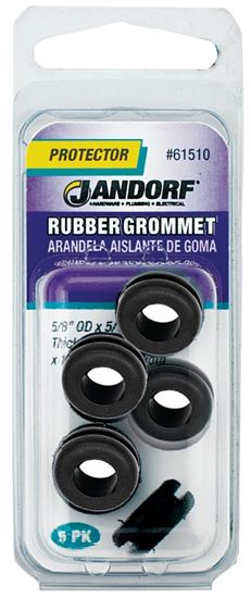 Jandorf 61510 Grommet, Rubber, Black, 1/4 in Thick Panel Jandorf