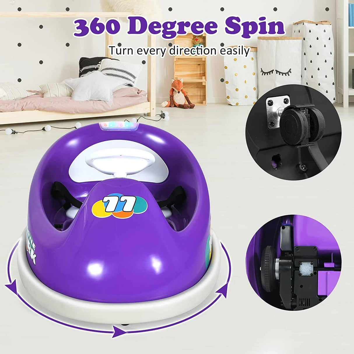 Rev Up the Fun with Our 6V Battery-Powered Ride-On Race Car for Kids - Remote Control and LED Lights Included!