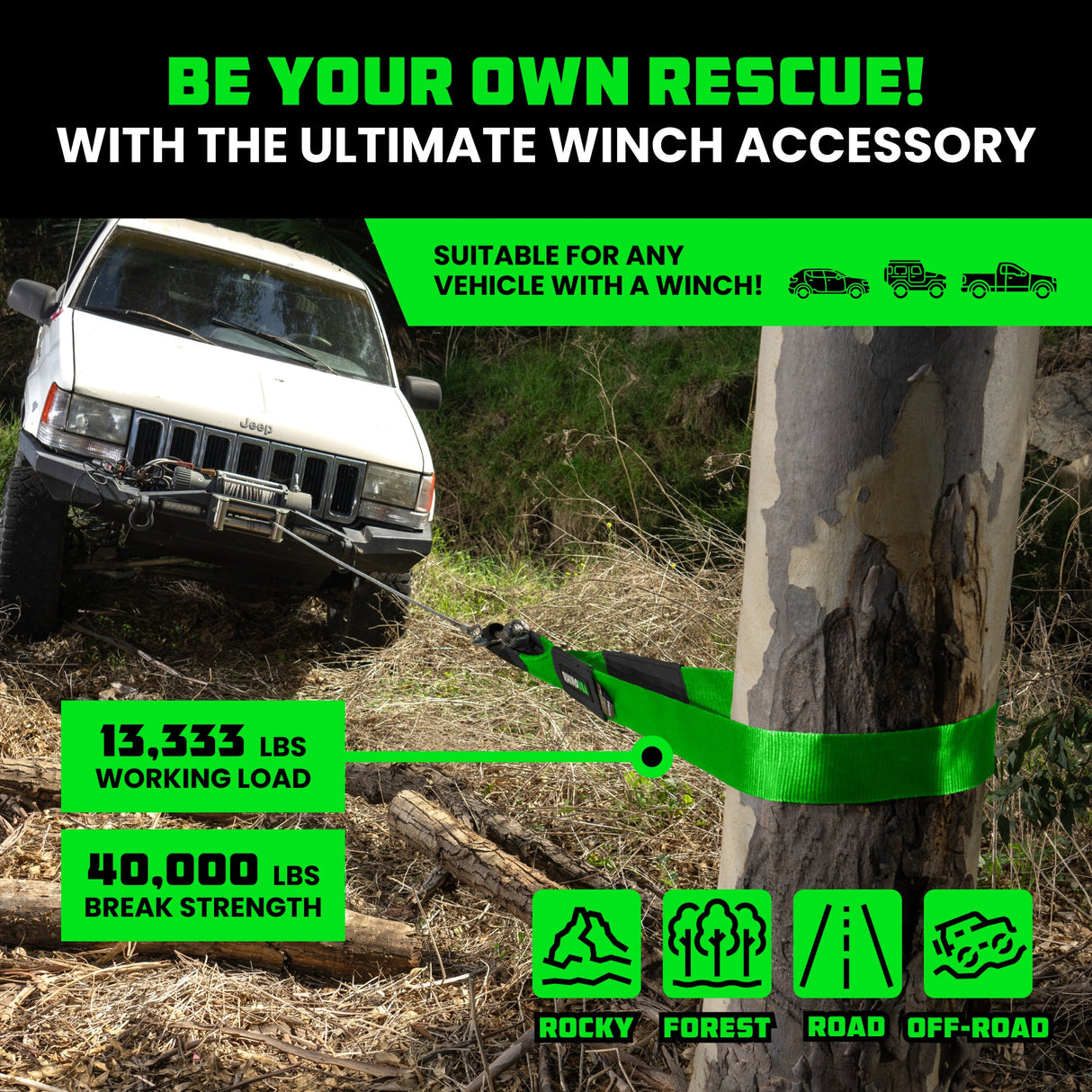 4" x 10' Recovery Tree Saver Strap