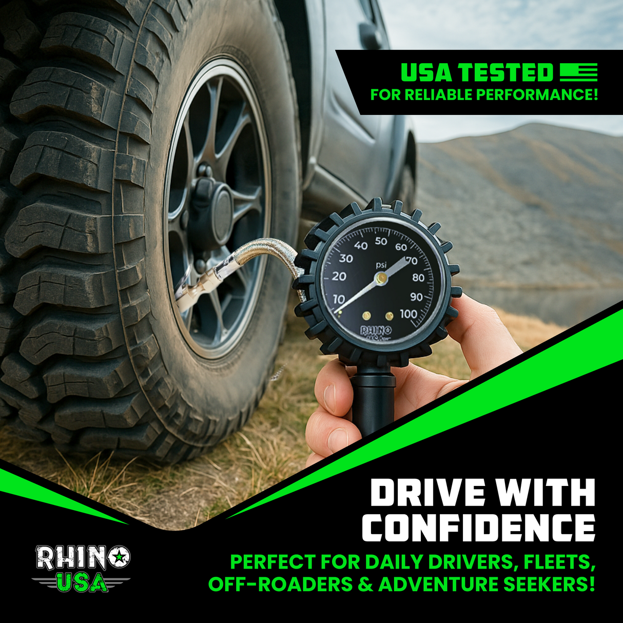 100 PSI Tire Inflator Gauge