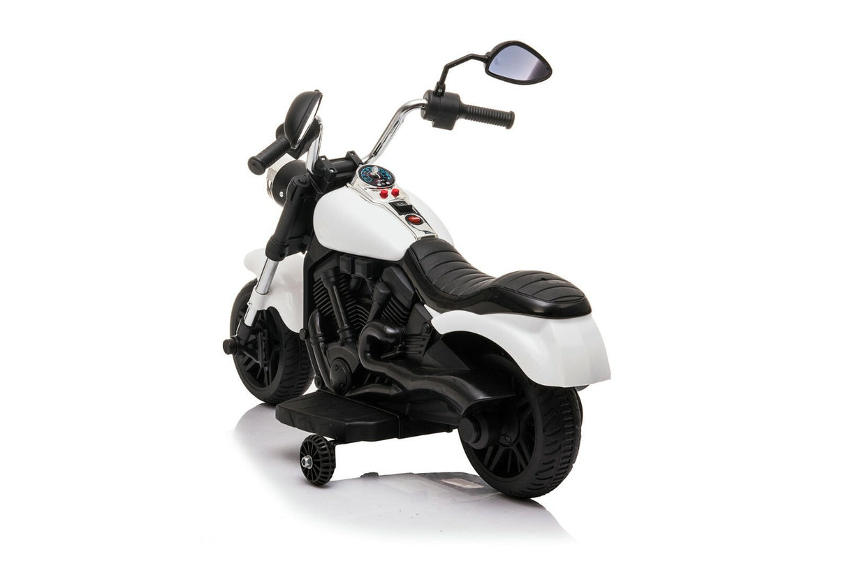 Kids Ride-On Harley Chopper Style Bike with Safety Training Wheels and 6V Battery