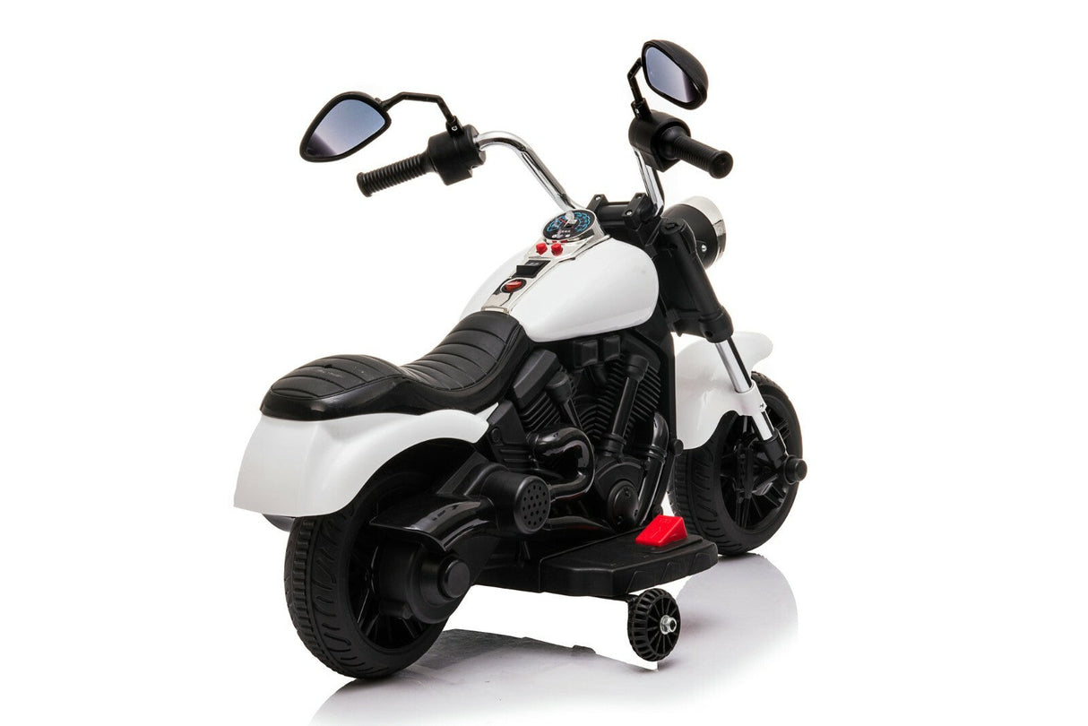 Kids Ride-On Harley Chopper Style Bike with Safety Training Wheels and 6V Battery