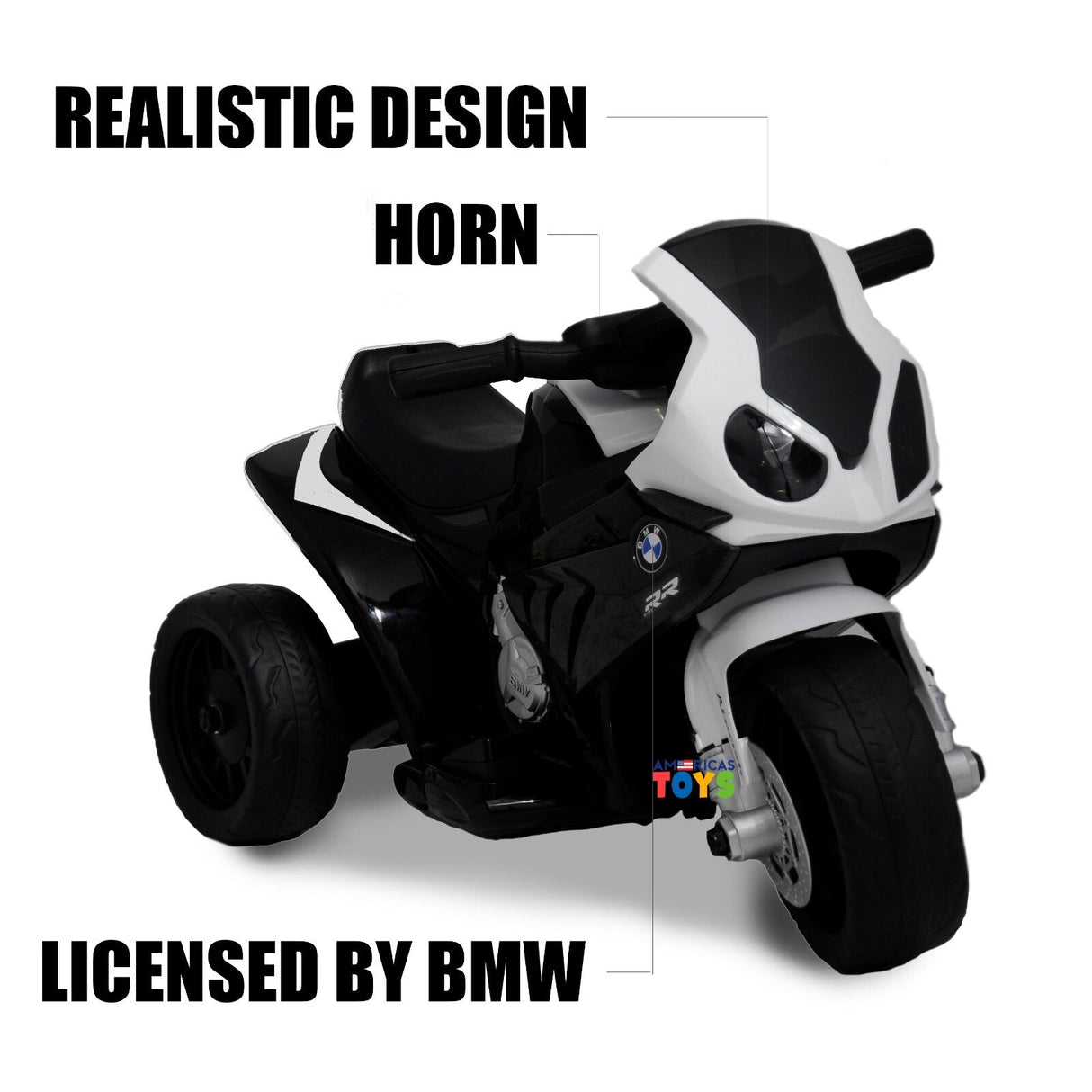Kids 6V Licensed BMW Ride-On Motorbike Tricycle with MP3 Music in Multiple Colors