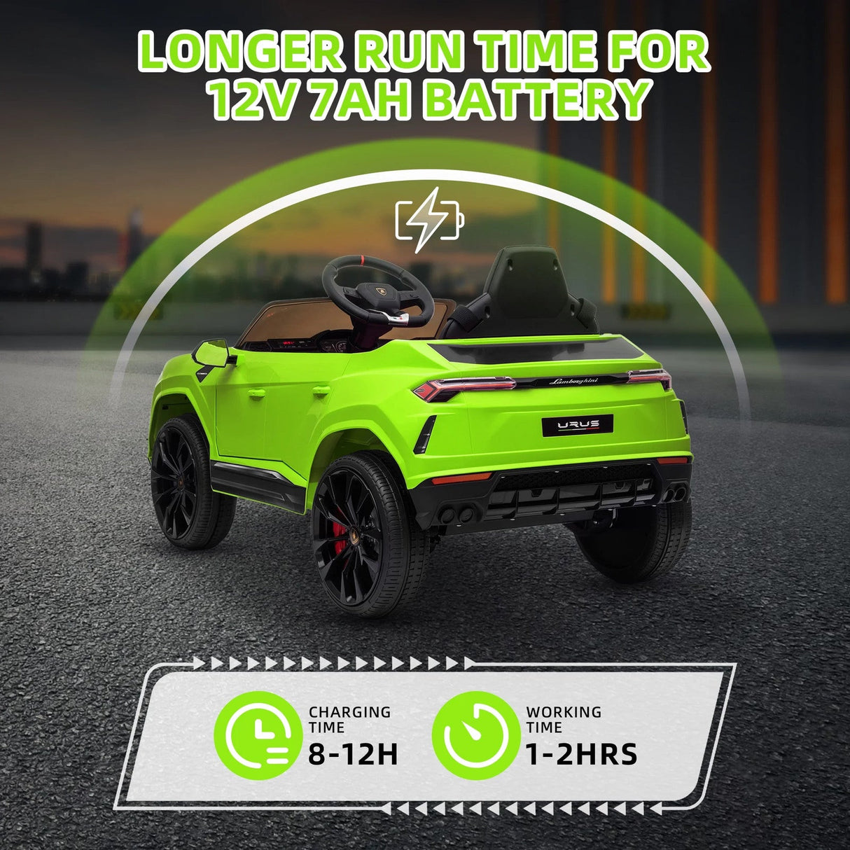 12V Kids' Electric Ride-On Vehicle with Parent Remote Control, Horn, and Radio