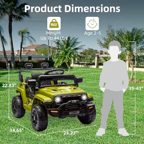 12V Ride-On Truck Car Toy with Parent Remote Control for Kids Ages 3-5