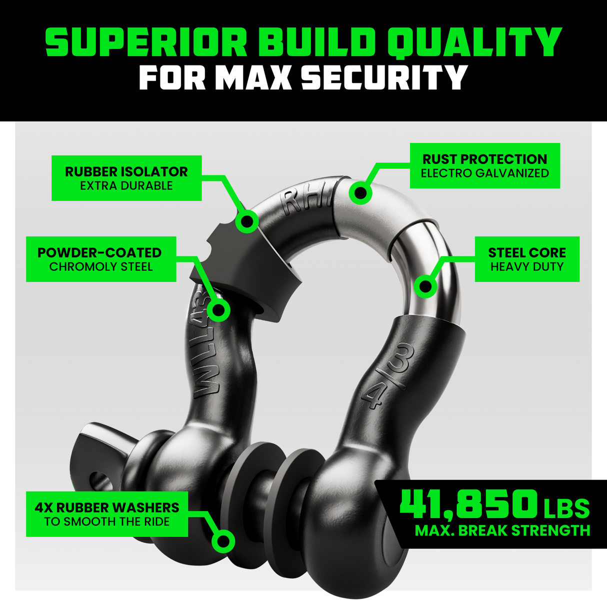 3/4" D-Ring Shackle Set (2-Pack)