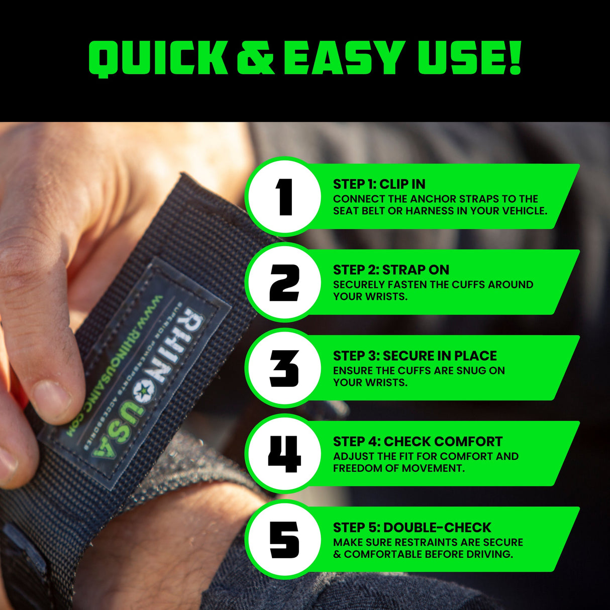 UTV Safety Wrist Restraints (Pair)