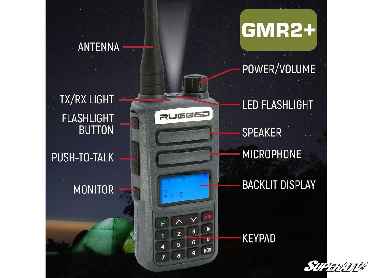 Rugged Radios Rugged GMR2 PLUS GMRS and FRS Two-Way Handheld Radio