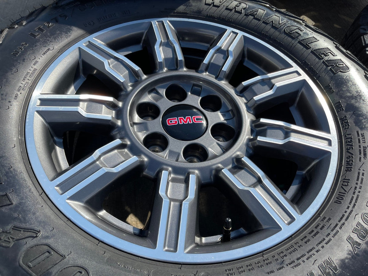 18" GMC Sierra AT4X Chevy Silverado OEM 14131 wheels rims 2024 2025 2026 Texas Truck Tire
