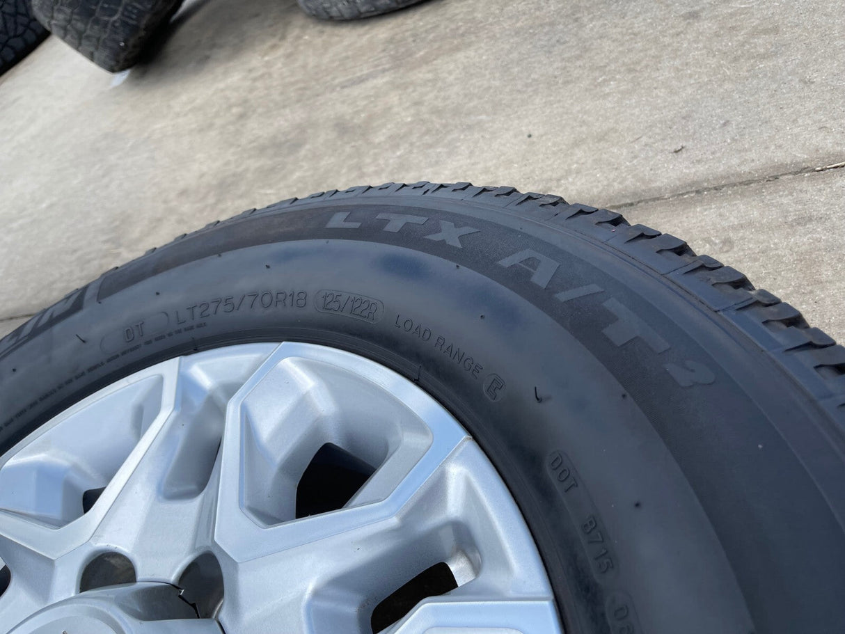 18" Chevy Silverado 2500 3500 OEM 5959 wheels rims MICHELIN LTX A/T2 Texas Truck Tire