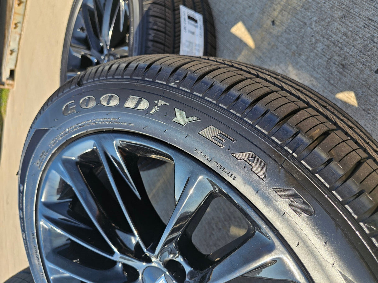 22" Cadillac Escalade black OEM 4804 wheels rims Chevy GMC tires NEW Texas Truck Tire