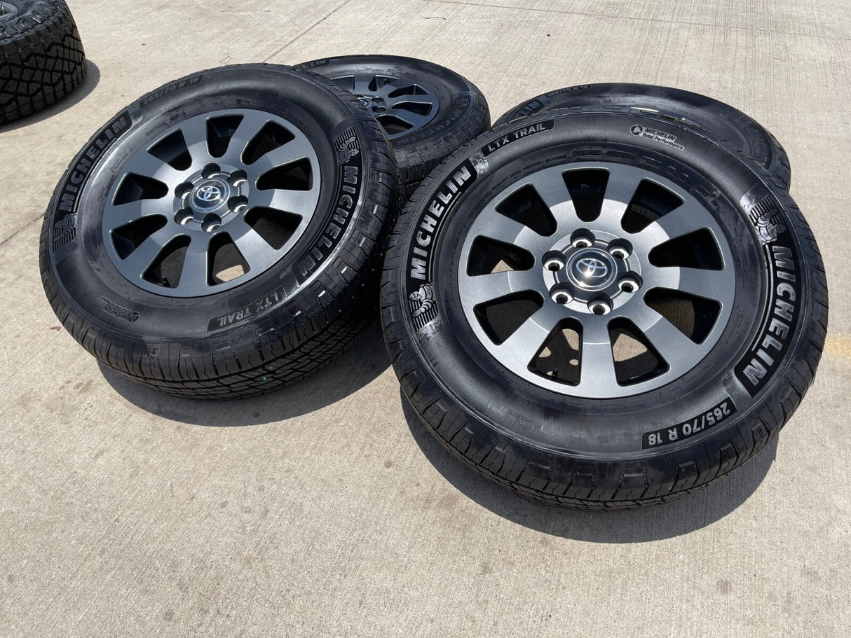 18" Toyota Land Cruiser OEM TRD wheels rims 95952 Tundra Sequoia MICHELIN Texas Truck Tire