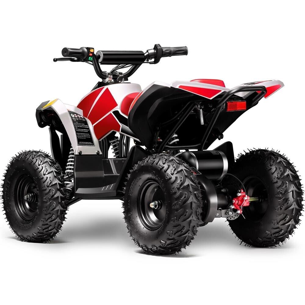 MotoTec E-Bully Electric Ride-On ATV - MT-E-Bully-ATV-36v-1000w_White (White/Red) ?