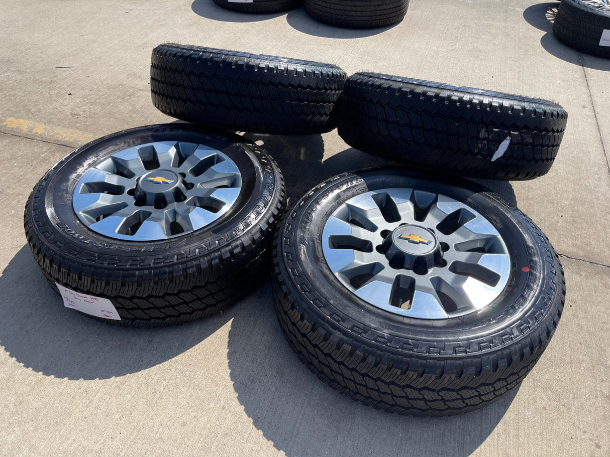 20" GMC Sierra Chevy Silverado 2500 3500 OEM 5960 5947 wheels rims BRIDGESTONE Texas Truck Tire