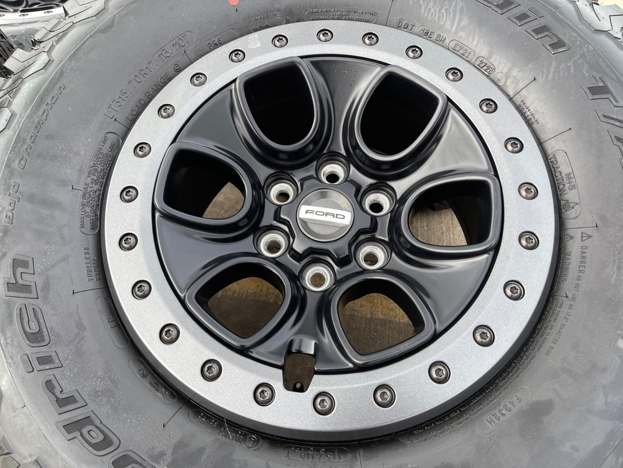 17" Ford F-150 Raptor OEM BEADLOCK rims wheels 10459 95210 BFG KO2 35" tires NEW Texas Truck Tire