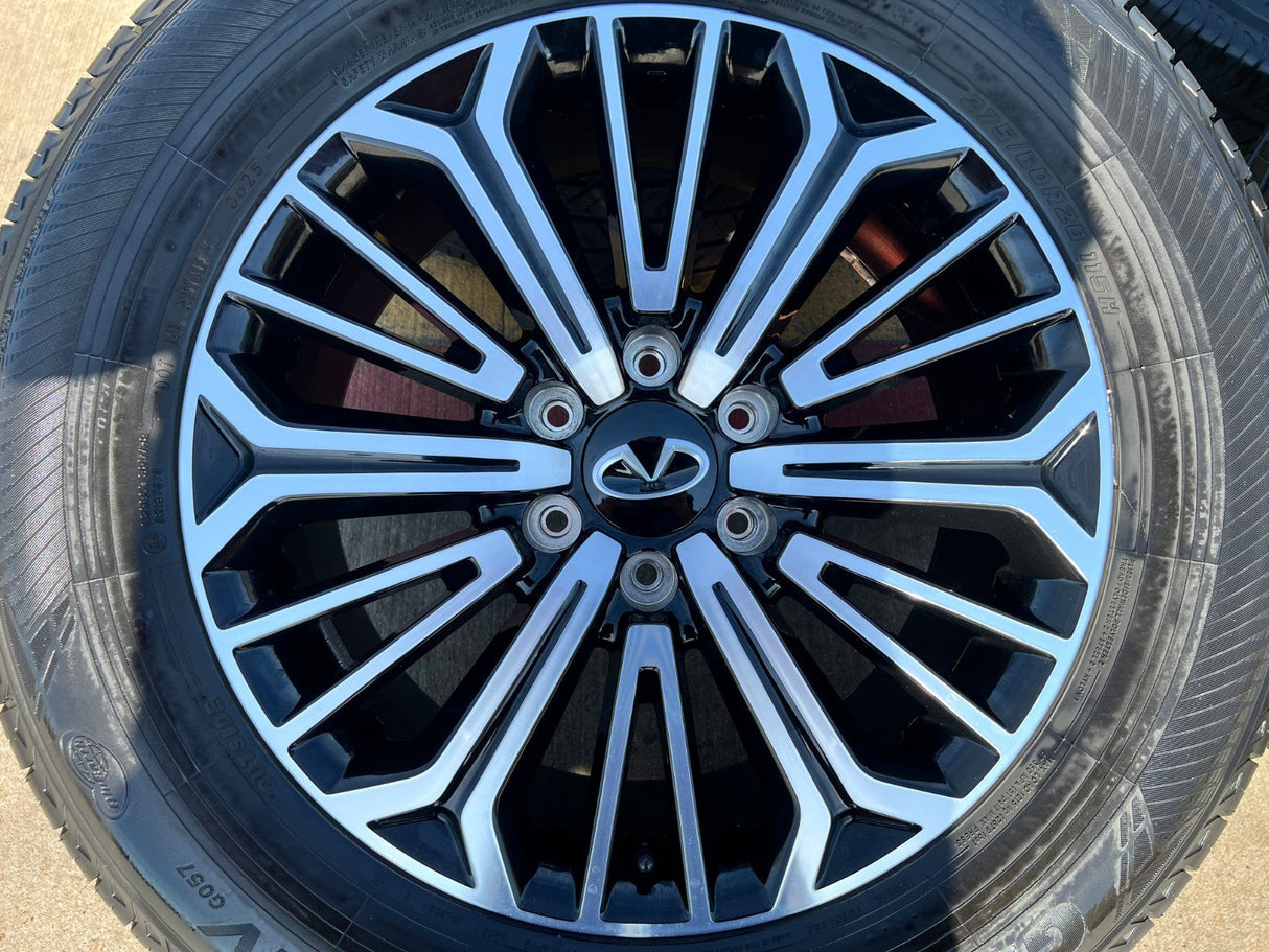 20" Nissan Titan PRO-4X Armada OEM wheels rims tires black 2023 2024 2025 2026 Texas Truck Tire