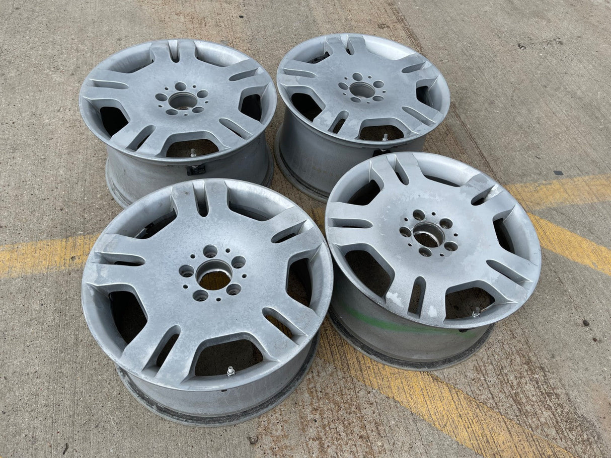 18" 18x8.5 + 18x9.5 Mercedes S550 S600 OEM staggered 65470 65471 wheels rims Texas Truck Tire