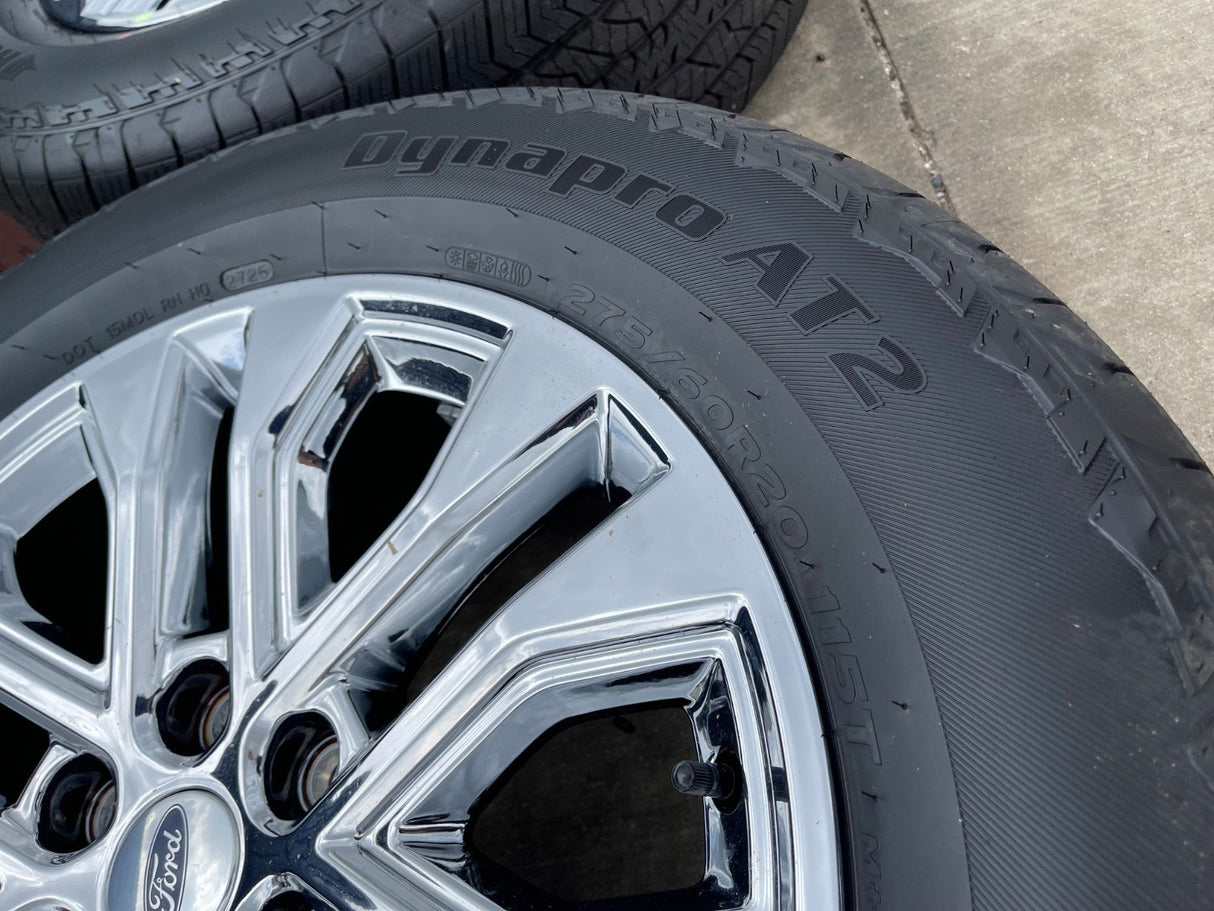 20" Ford F-150 LARIAT Limited OEM 10619 rims wheels CHROME Expedition 2026 NEW Texas Truck Tire