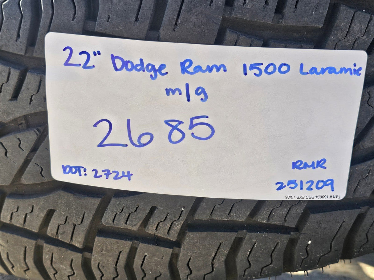 22" Dodge Ram 1500 OEM LIMITED Laramie wheels rims 2685 GRAY 2022 2023 2024 2025 Texas Truck Tire