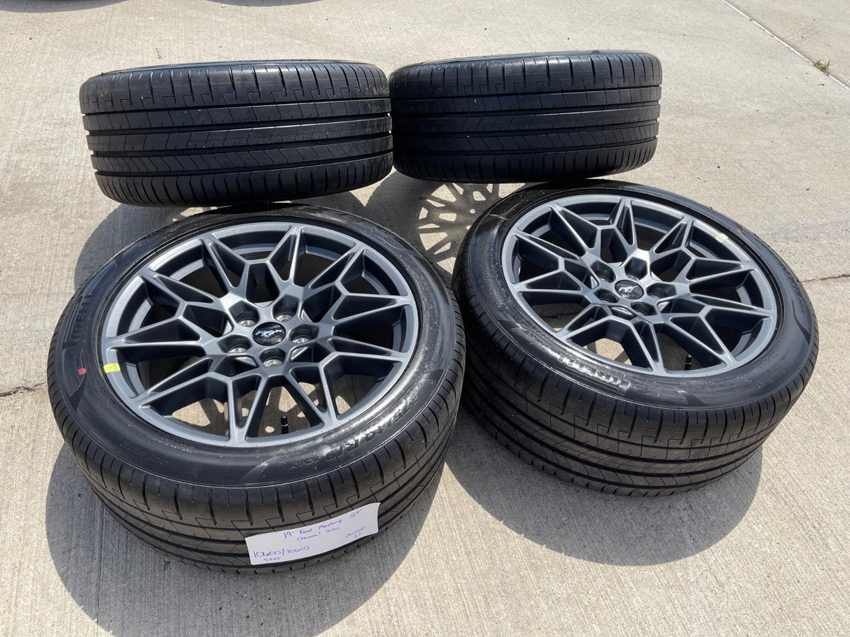 19" Ford Mustang GT Track Pack OEM 10600 10603 wheels rims 2025 2026 TPMS NEW Texas Truck Tire