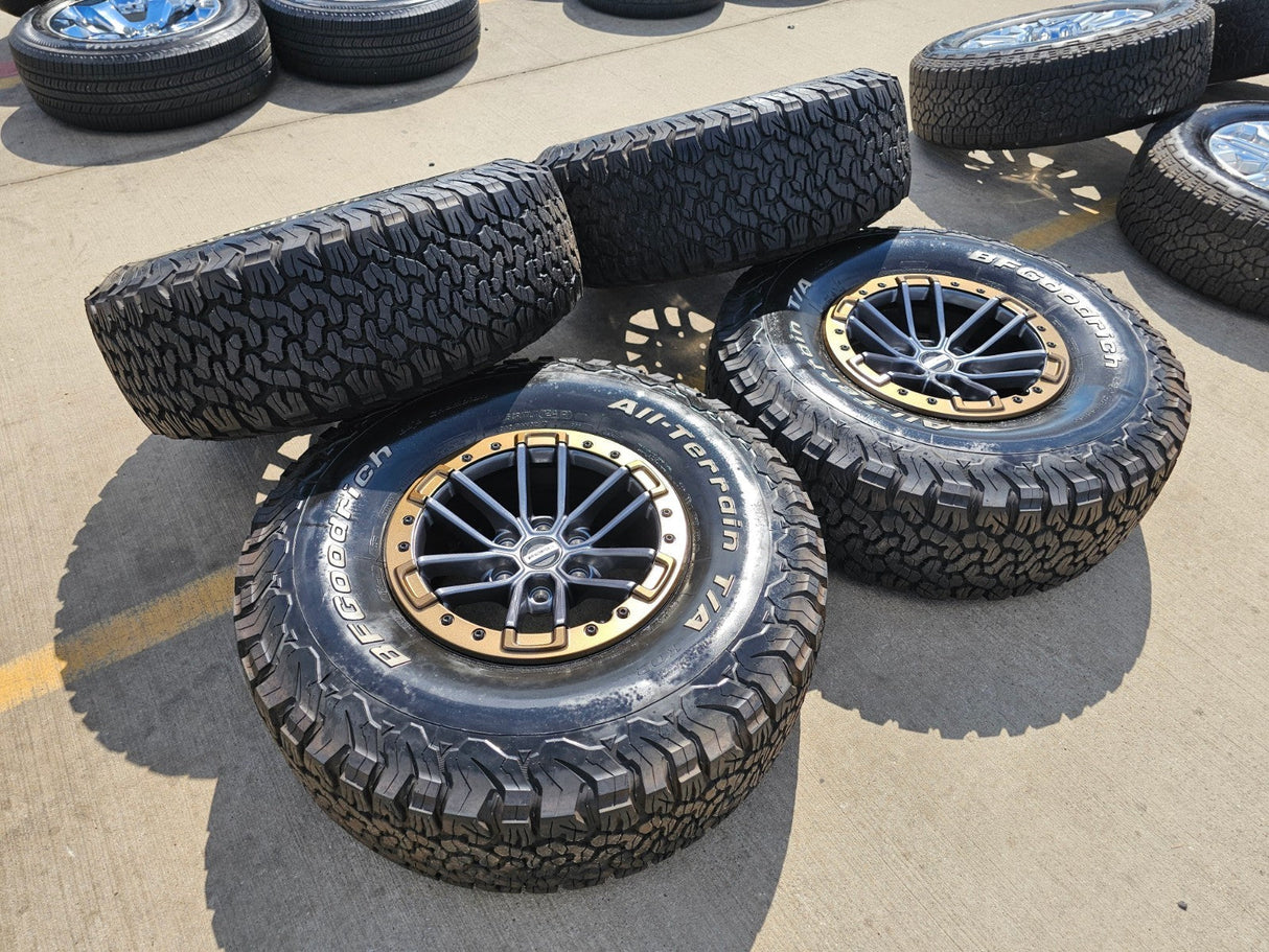 17" Ford F-150 Raptor OEM rims wheels BEADLOCK 96450 Expedition 37" BFG BRONZE Texas Truck Tire