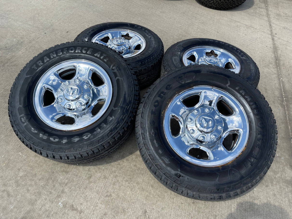 17" Ram 2500 3500 Laramie Power Wagon OEM 2186 wheels rims FIRESTONE A/T2 Texas Truck Tire