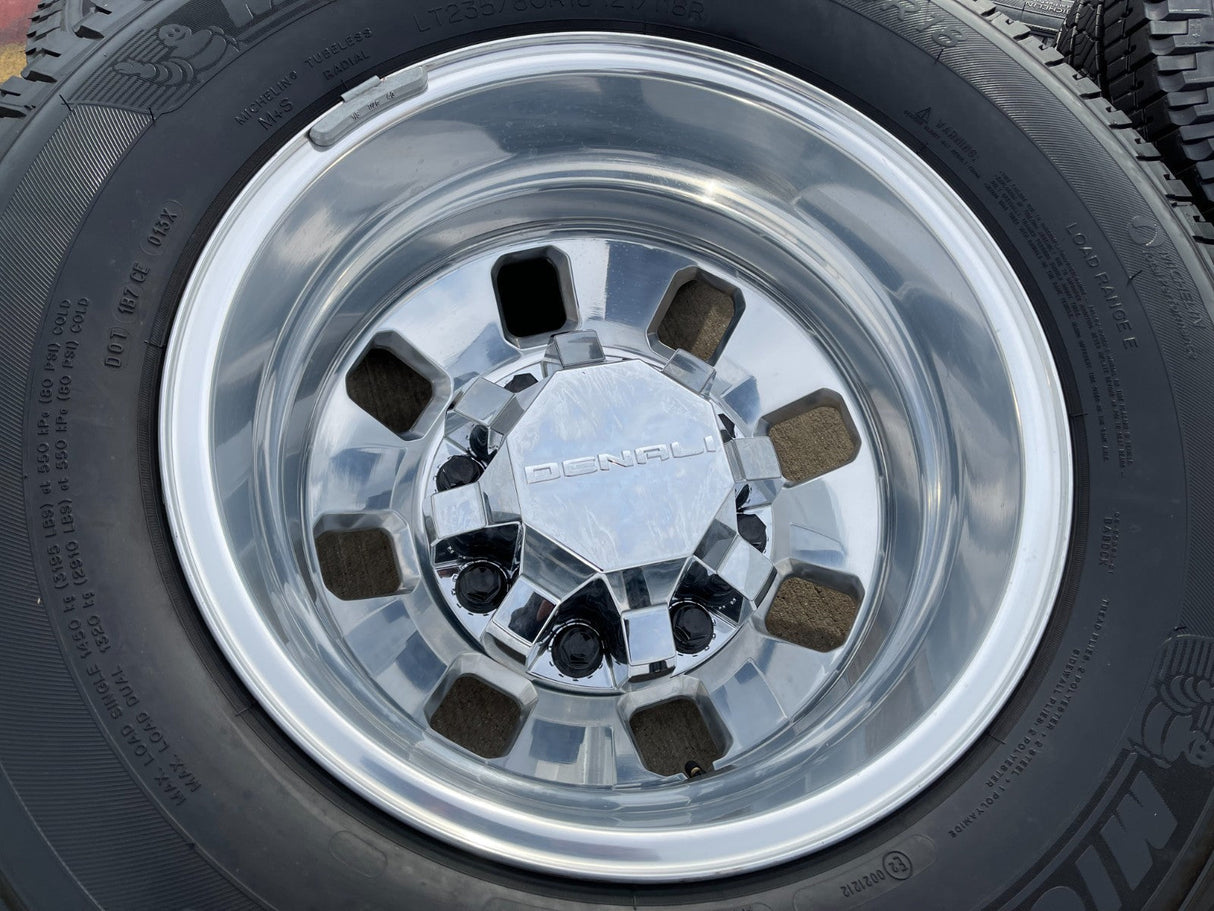 18" GMC Sierra 3500 DENALI Dually rims wheels OEM 8x210 2025 2026 MICHELIN Texas Truck Tire