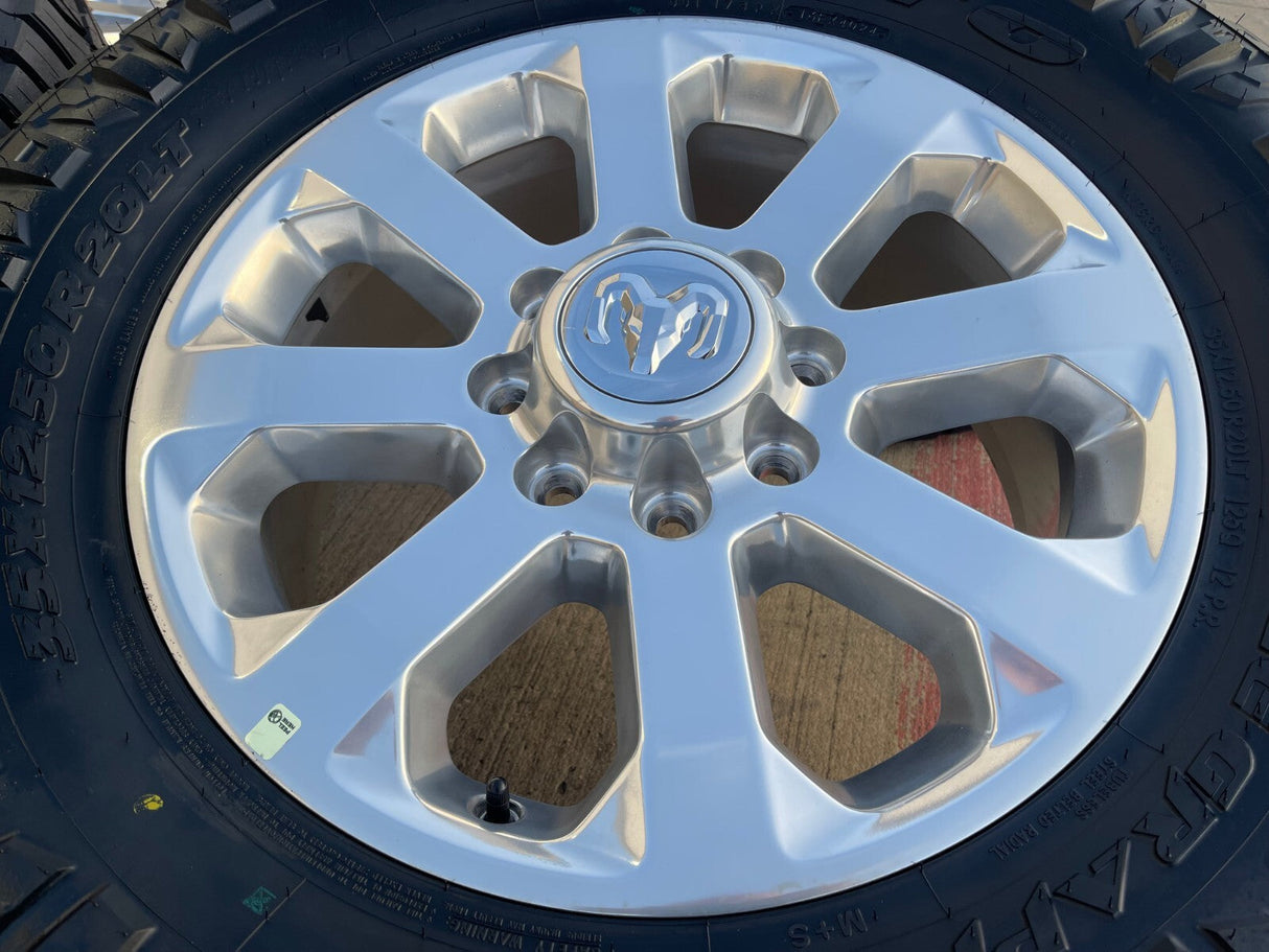 20" Dodge Ram 2500 3500 LARAMIE OEM 2700 wheels rims 2025 2026 NEW 35" NITRO Texas Truck Tire