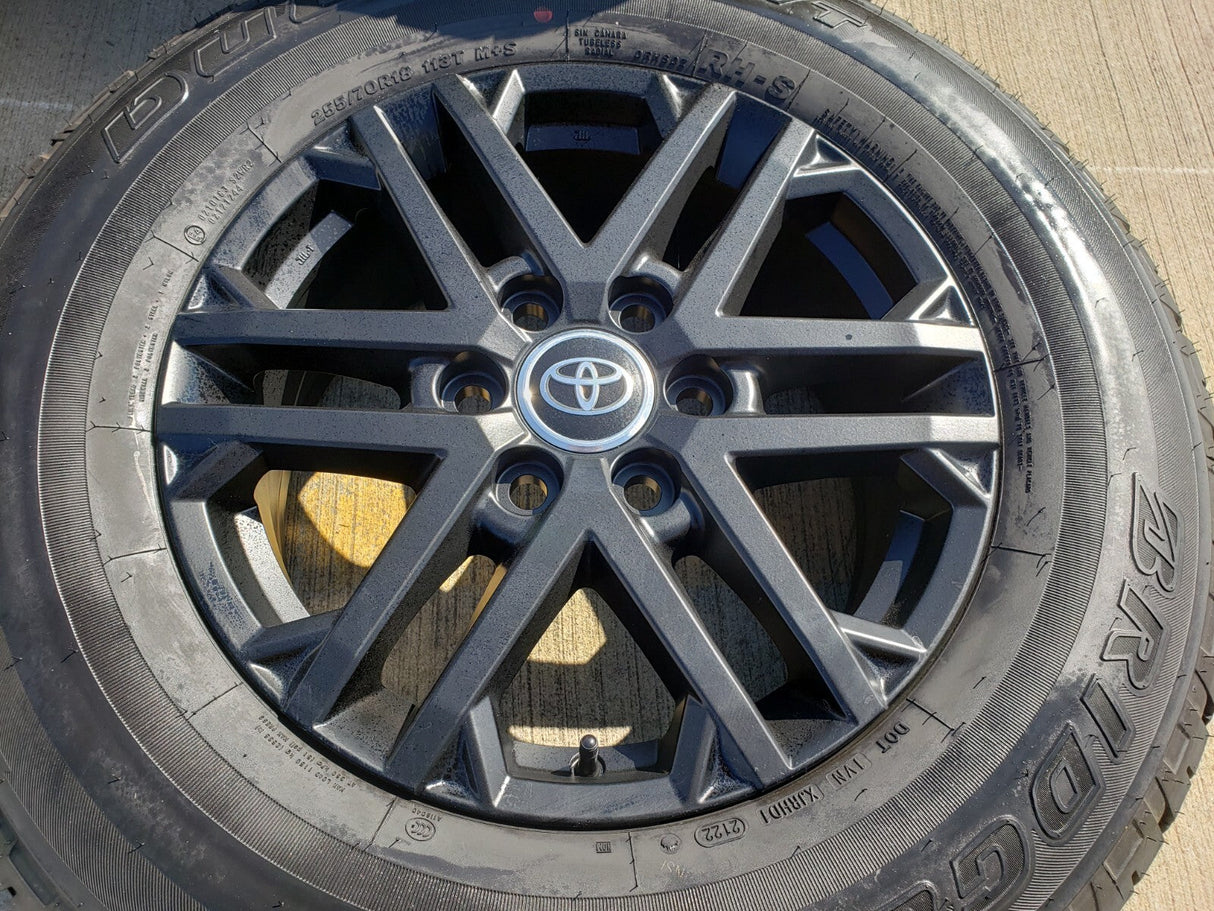 18" Toyota Tundra TRD OEM wheels rims 75281 black Sequoia LX600 2025 2026 NEW Texas Truck Tire