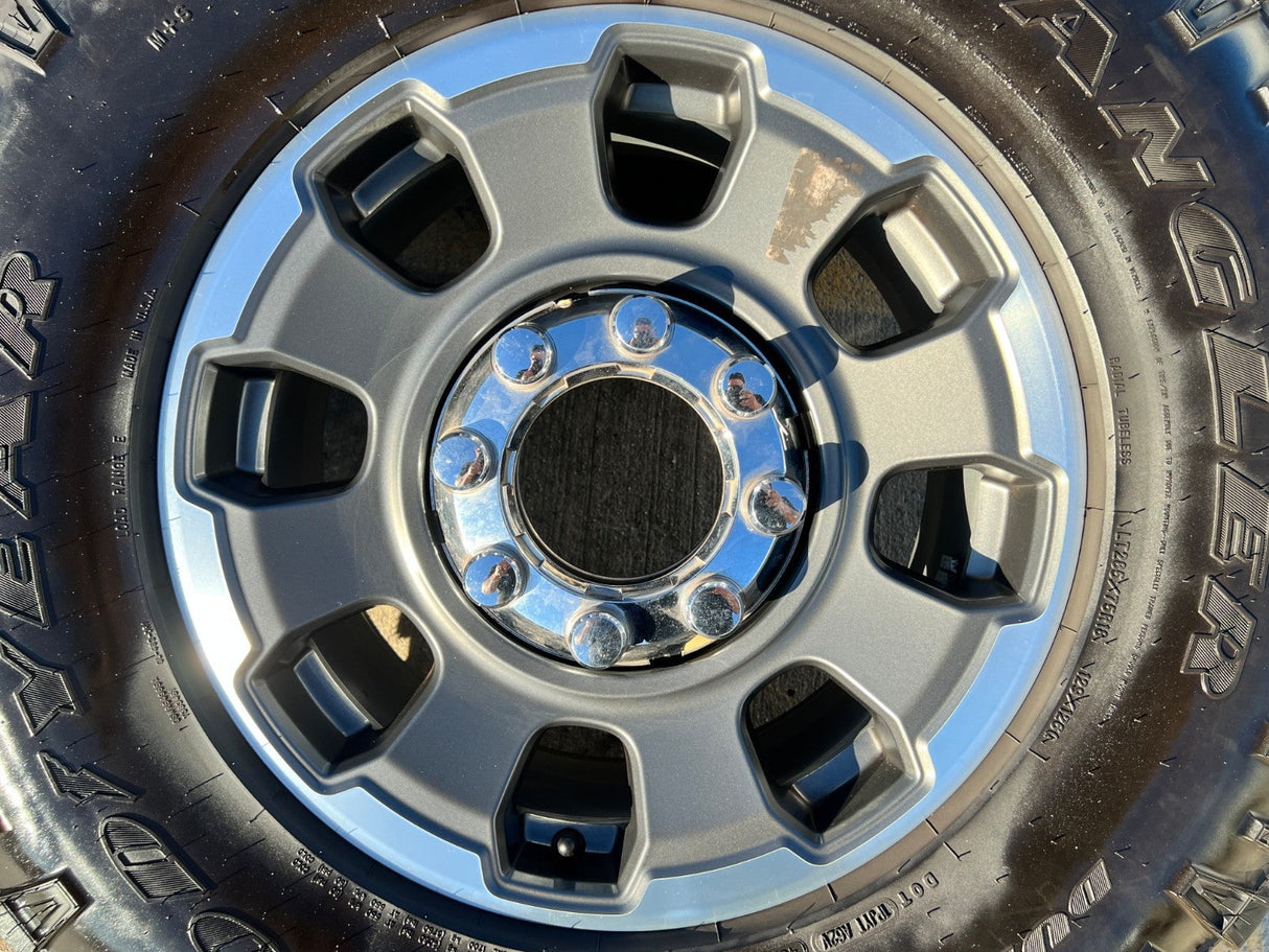 18" Ford F-250 F-350 OEM TREMOR rims wheels 10482 tires 35" DURATRAC R/T Texas Truck Tire