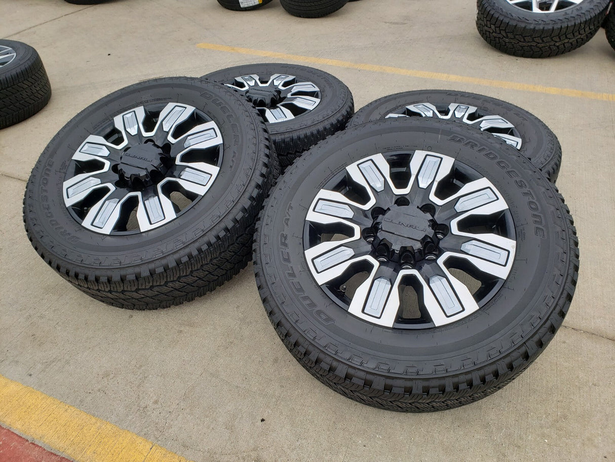 20" GMC Sierra DENALI ULTIMATE 2500 3500 OEM wheels rims 5958 14138 A/T tires Texas Truck Tire