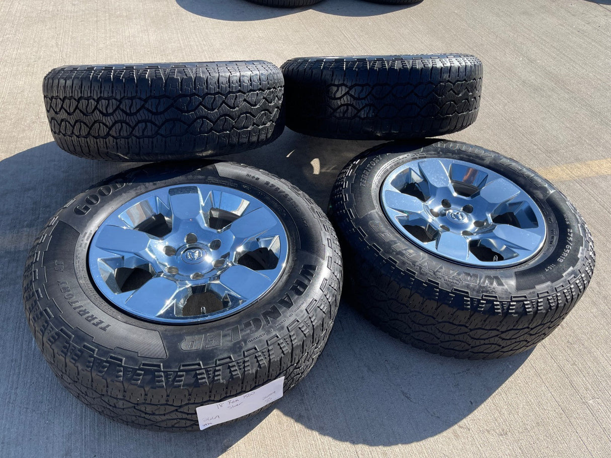 18" Ram 1500 OEM CHROME 2669 wheels rims 2021 2022 2023 2024 2025 2026 GOODYEAR Texas Truck Tire