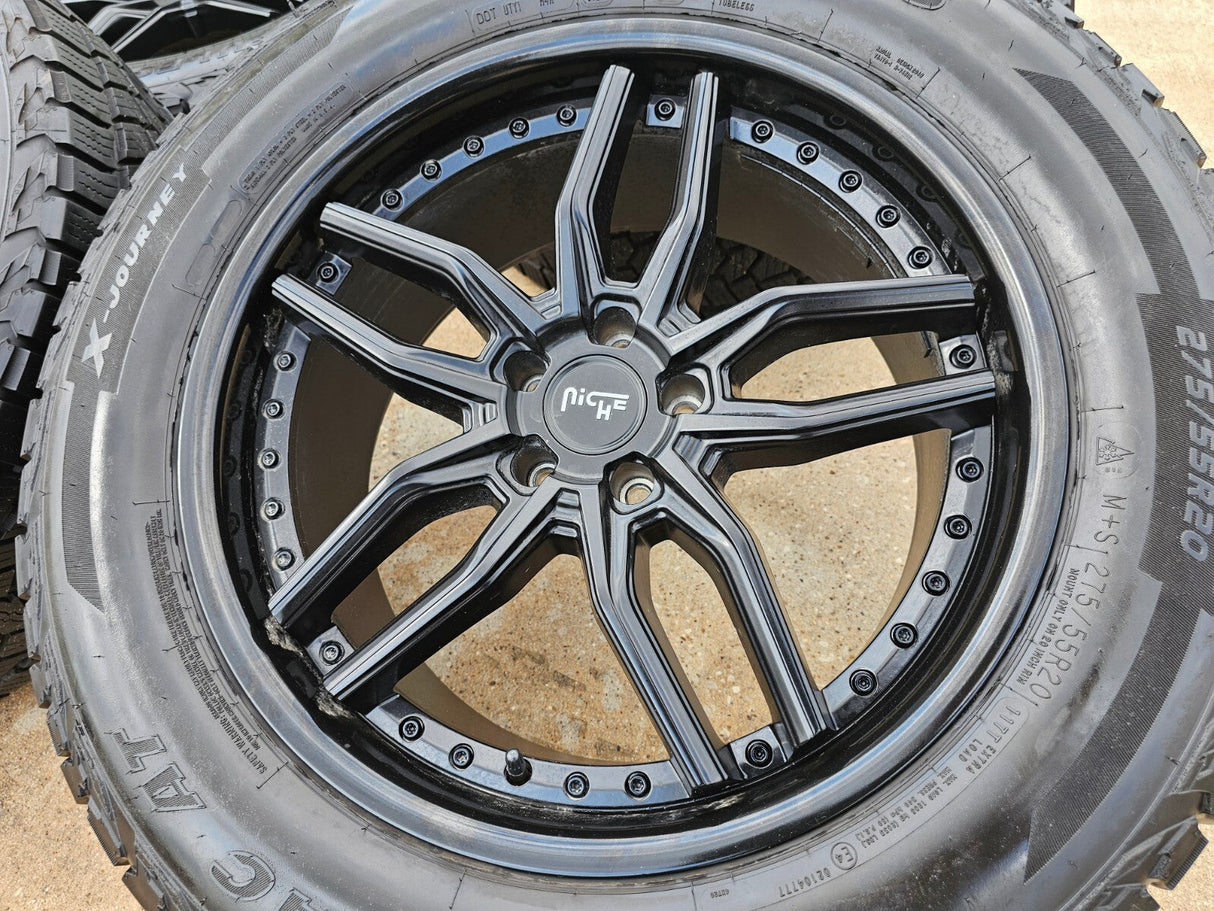 20" 20x9 NICHE Methos M194 Jeep Wrangler wheels rims 5x114.3 5x4.5 Texas Truck Tire
