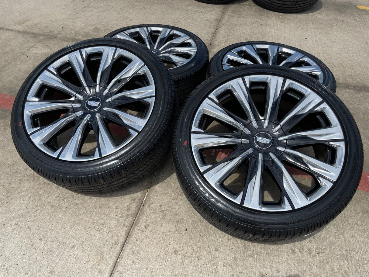 24" Cadillac Escalade PLATINUM OEM wheels rims V 2023 2024 2025 2026 2027 NEW Texas Truck Tire