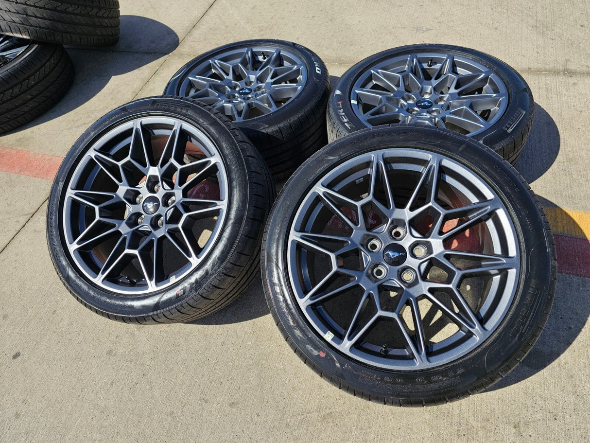 19" Ford Mustang GT Track Pack OEM 10600 10603 wheels rims 2025 2026 TPMS NEW Texas Truck Tire