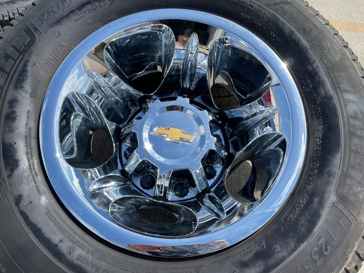 17" Chevy Silverado GMC Sierra 3500 Dually OEM 8094 rims wheels tires MICHELIN Texas Truck Tire