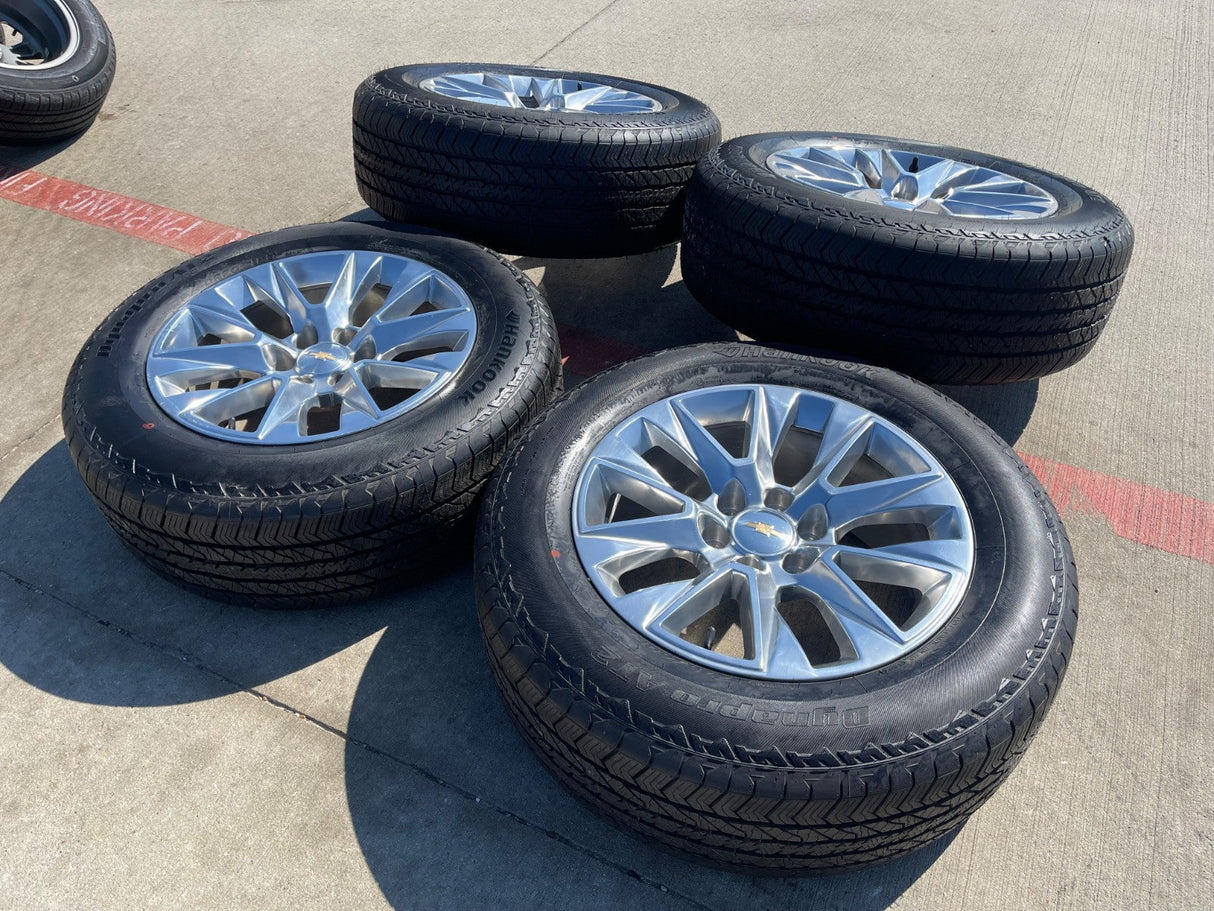 20" Chevy Tahoe Silverado LTZ 5920 OEM wheels rims Yukon HANKOOK A/T2 NEW Texas Truck Tire