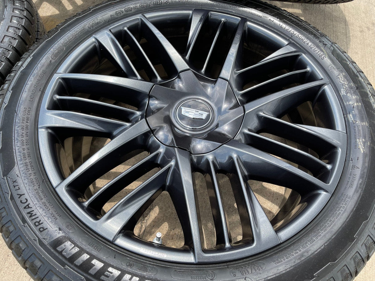 24" Cadillac Escalade IQ DEEP SPACE EV OEM wheels rims Hummer 2500 2025 2026 NEW Texas Truck Tire