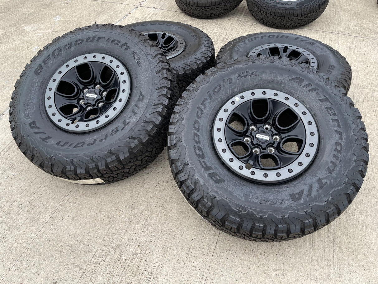 17" Ford F-150 Raptor OEM BEADLOCK rims wheels 10459 95210 BFG KO2 37" tires NEW Texas Truck Tire