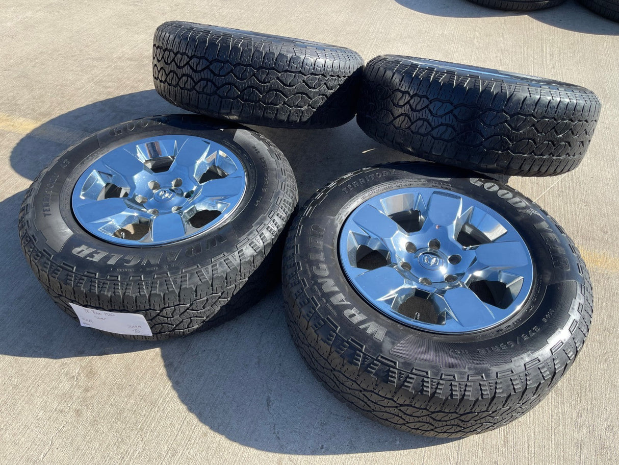 18" Ram 1500 OEM CHROME 2669 wheels rims 2021 2022 2023 2024 2025 2026 GOODYEAR Texas Truck Tire