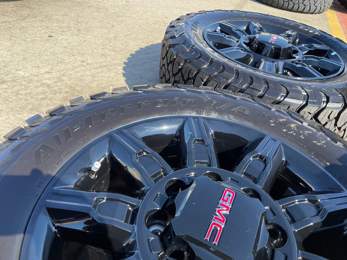 20" GMC Sierra AT4X 2500 3500 OEM 14137 5963 wheels rims Silverado BFG KO3 NEW Texas Truck Tire