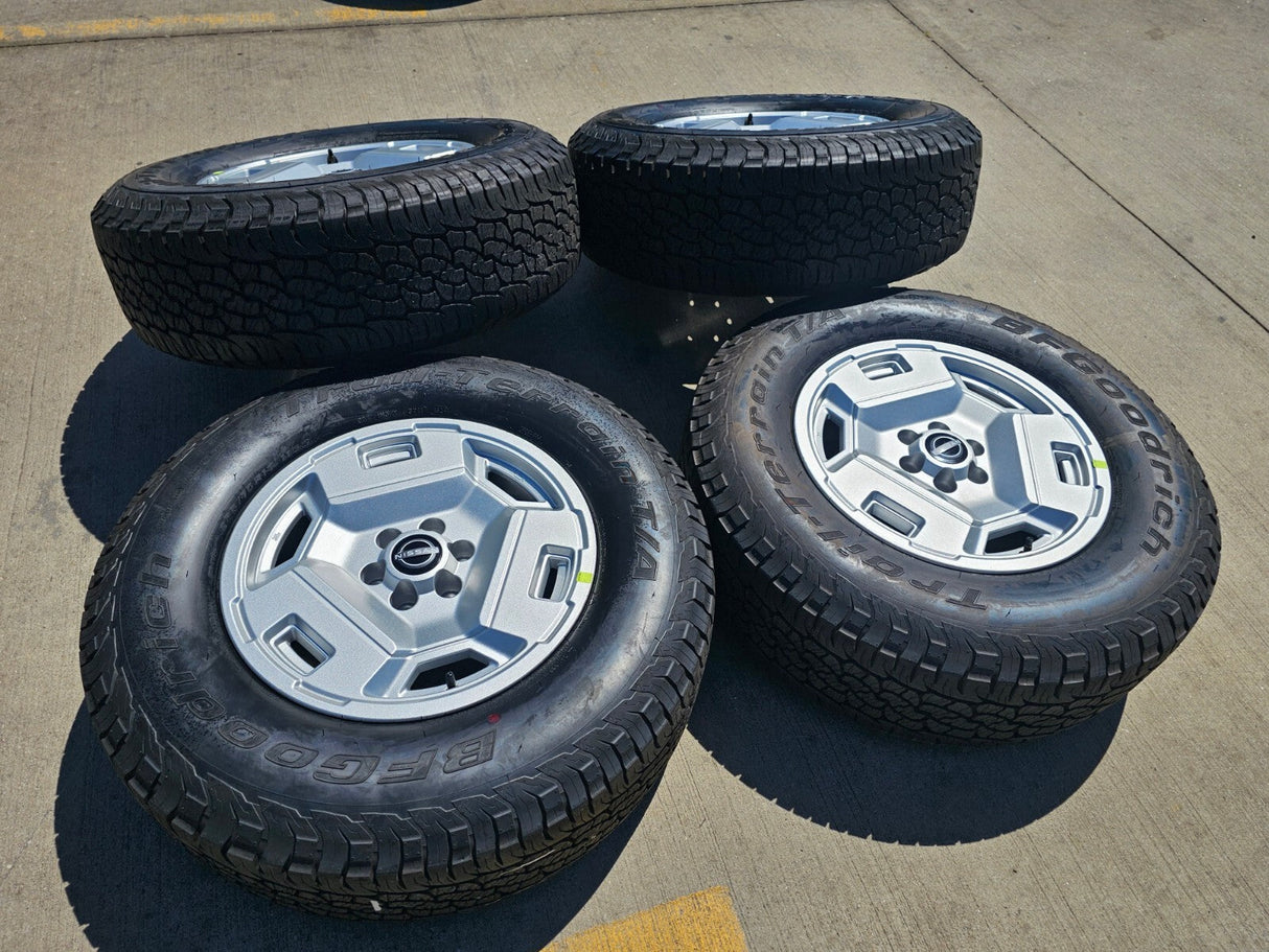 17" Nissan Frontier OEM Retro Hardbody Edition 62783 wheels rims 2025 NEW BFG Texas Truck Tire