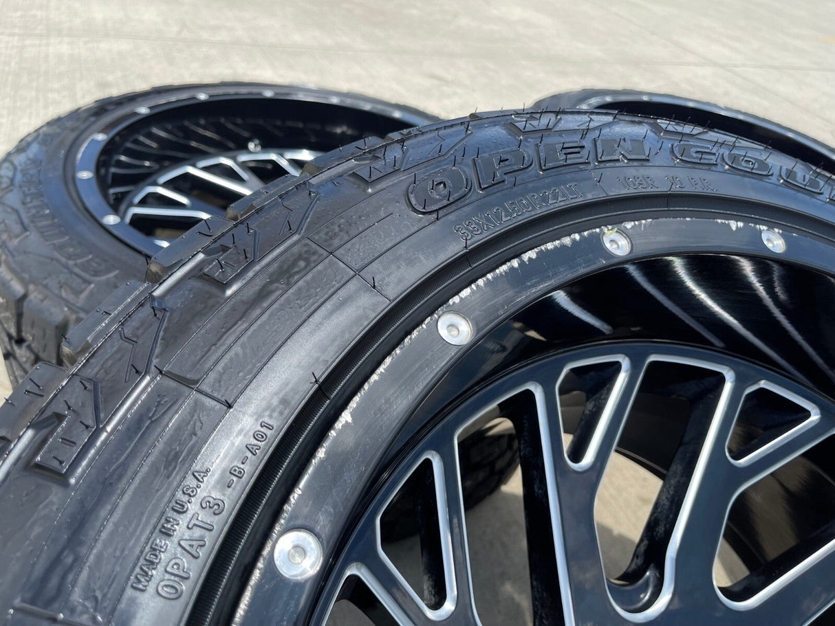 22x12 XTREME FORCE XF- 8 Chevy Silverado Ford F-150 RAM wheels rims 6x139 6x135 Texas Truck Tire