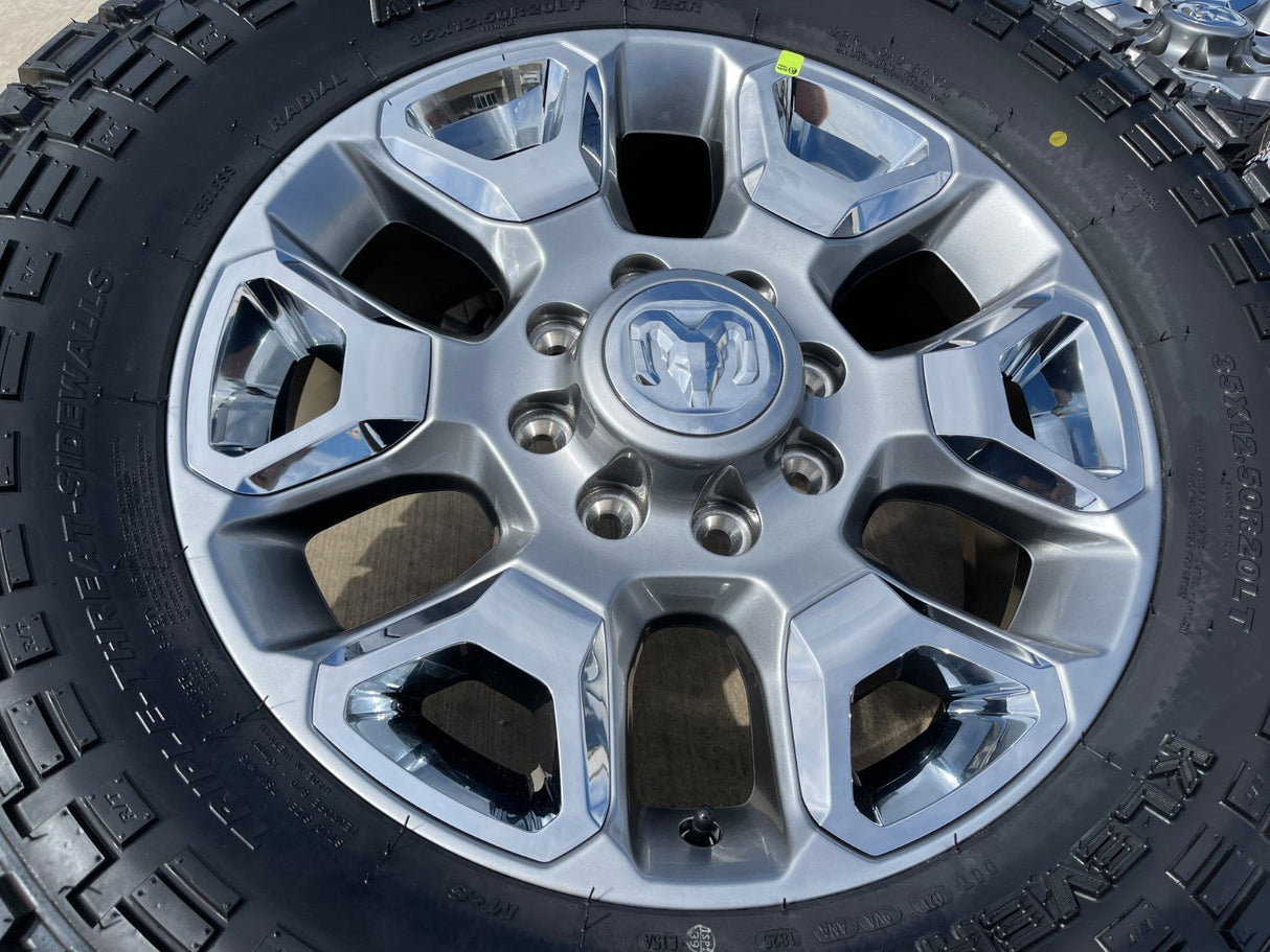 20" Dodge Ram 2500 3500 LARAMIE OEM 2562 CHROME wheels rims NEW 35" Texas Truck Tire