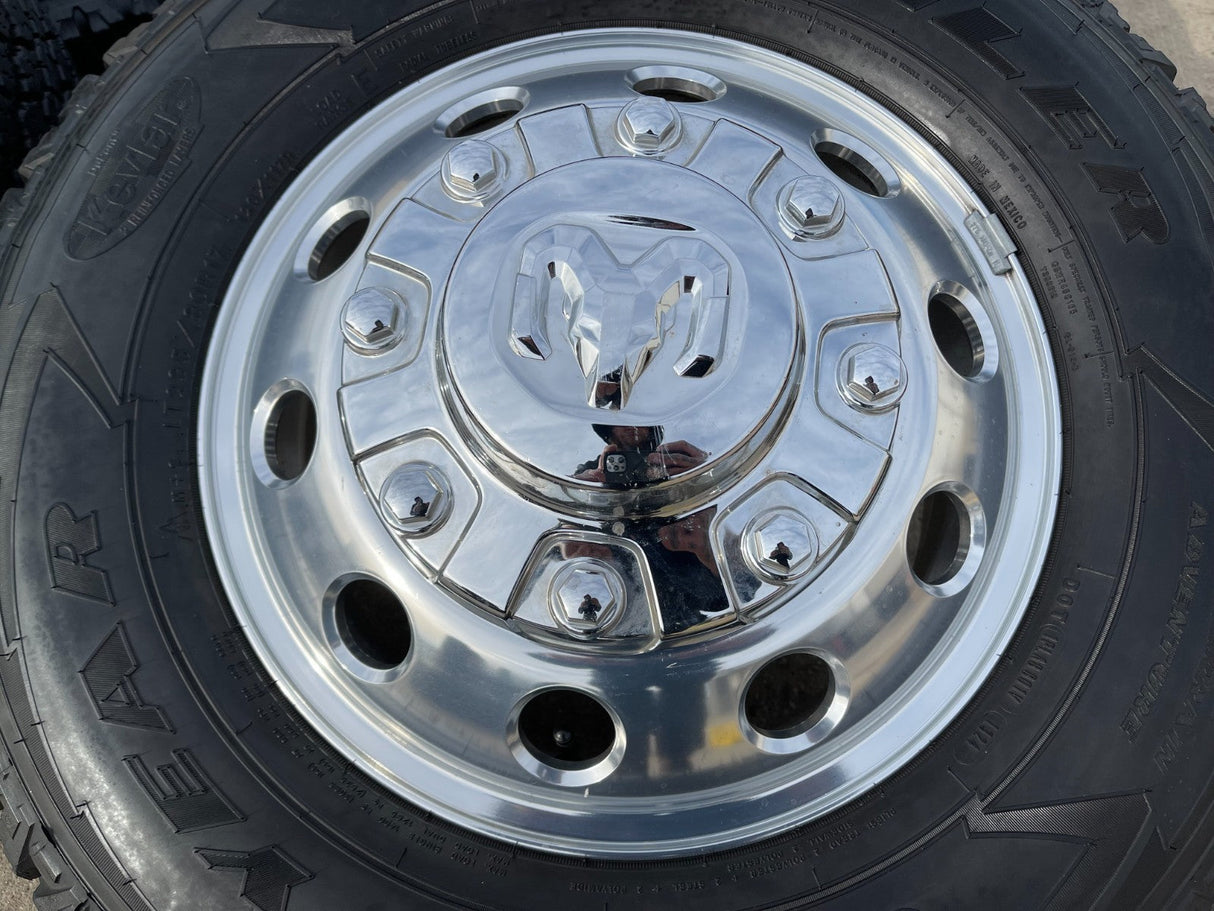 17" Dodge Ram 3500 Dually Laramie 8x200 wheels rims 2701 2702 OEM GOODYEAR Texas Truck Tire