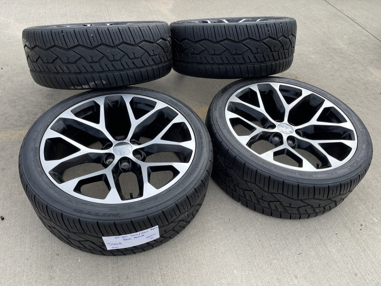 24" GMC Yukon Sierra Chevy Tahoe 1500 OEM replica 5668 wheels rims tires Texas Truck Tire