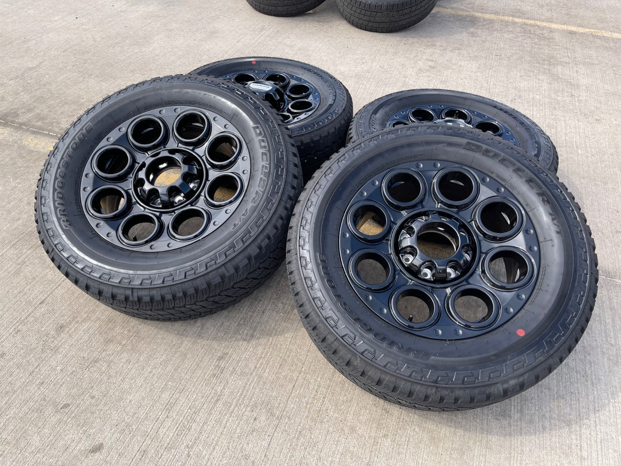 20" Ford F-250 F-350 OEM black Lariat wheels rims 10299 10484 tires NICE SET Texas Truck Tire
