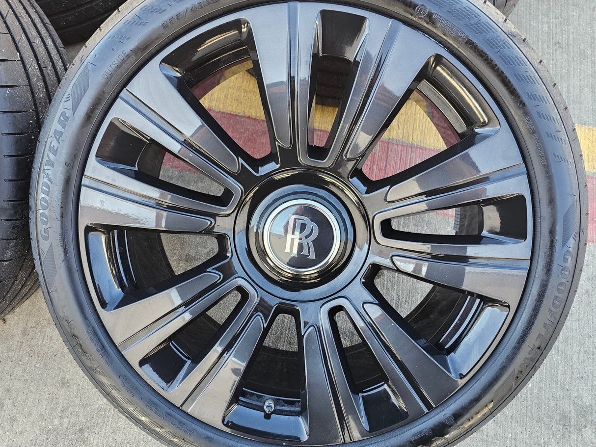 21" Rolls Royce Wraith Ghost Dawn OEM black wheels rims 5x120 tires Texas Truck Tire